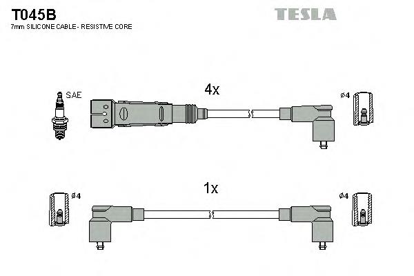 T045B Tesla fios de alta voltagem, kit