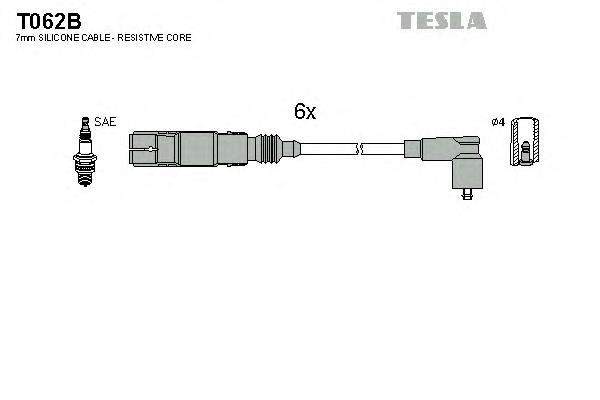 T062B Tesla fios de alta voltagem, kit