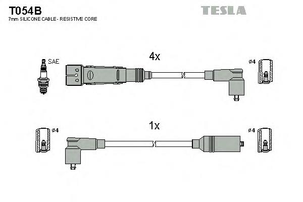 T054B Tesla fios de alta voltagem, kit