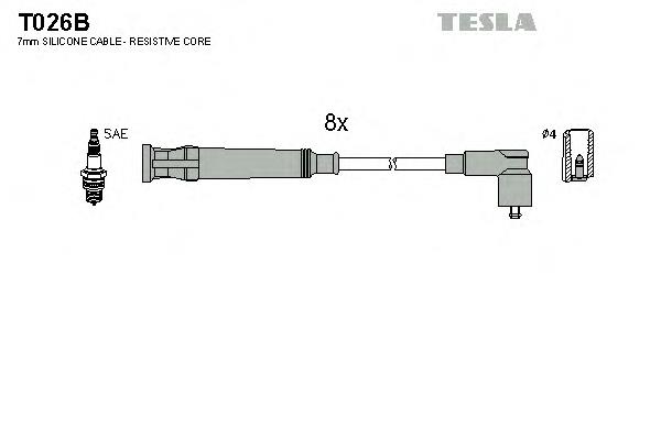 T026B Tesla fios de alta voltagem, kit