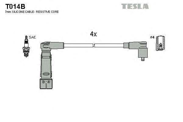 T014B Tesla fios de alta voltagem, kit