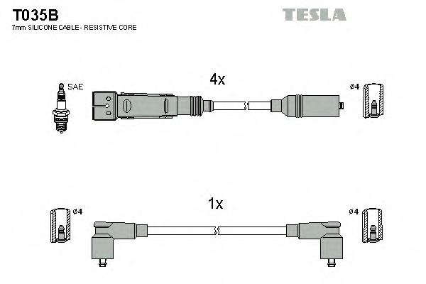 T035B Tesla fios de alta voltagem, kit