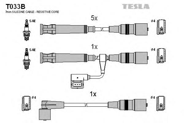 Fios de alta voltagem, kit T033B Tesla