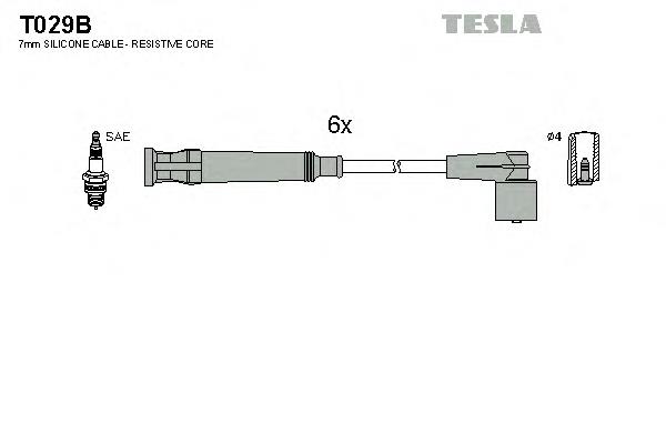 T029B Tesla fios de alta voltagem, kit