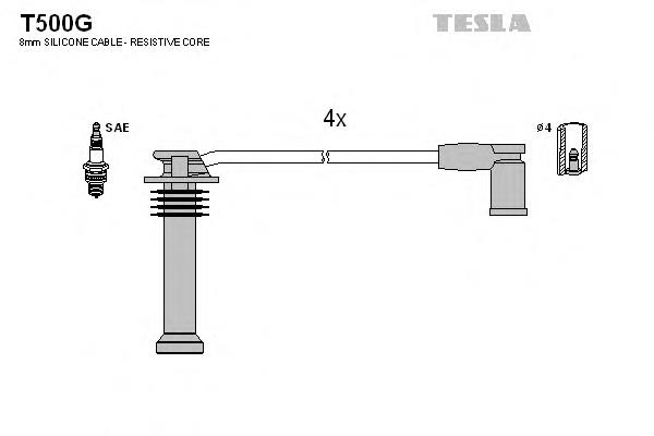 T500G Tesla fios de alta voltagem, kit