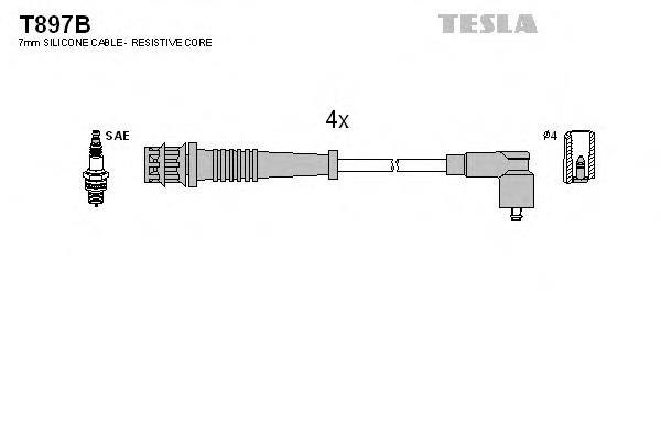T897B Tesla fios de alta voltagem, kit