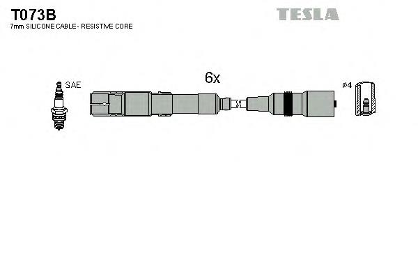 T073B Tesla fios de alta voltagem, kit