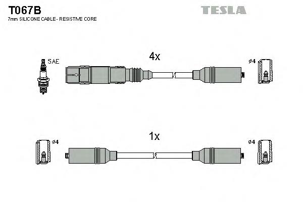 T067B Tesla fios de alta voltagem, kit