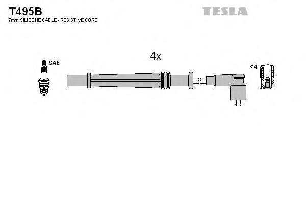T495B Tesla fios de alta voltagem, kit