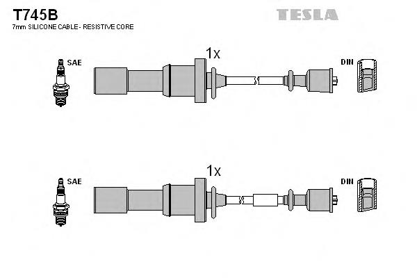 T745B Tesla fios de alta voltagem, kit