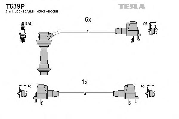 T639P Tesla fios de alta voltagem, kit