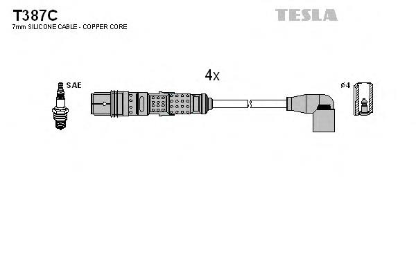 T387C Tesla fios de alta voltagem, kit