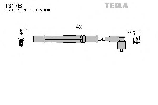 MSK1287 Magneti Marelli fios de alta voltagem, kit