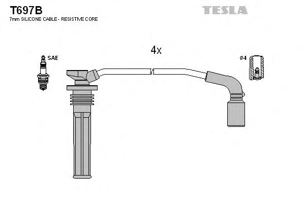 25183557 Peugeot/Citroen fios de alta voltagem, kit