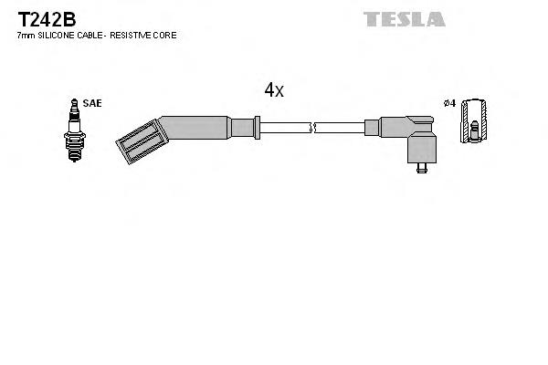 T242B Tesla fios de alta voltagem, kit