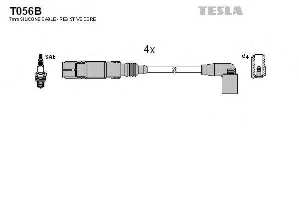 T056B Tesla fios de alta voltagem, kit
