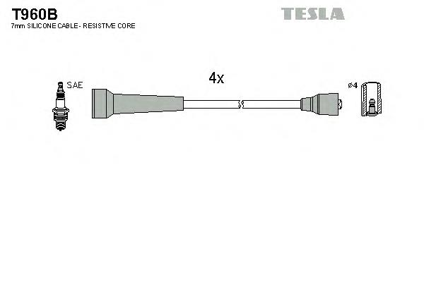 T960B Tesla fios de alta voltagem, kit