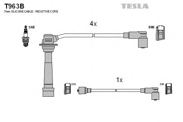 T963B Tesla fios de alta voltagem, kit