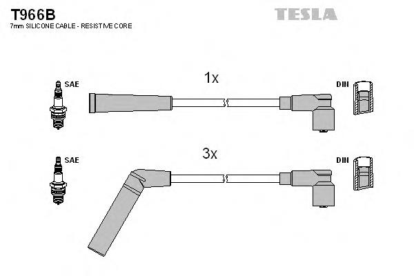 T966B Tesla fios de alta voltagem, kit