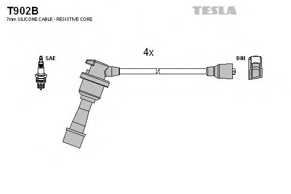 T902B Tesla fios de alta voltagem, kit