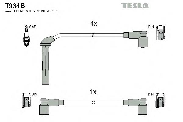 Высоковольтные провода T934B Tesla
