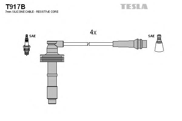 T917B Tesla fios de alta voltagem, kit