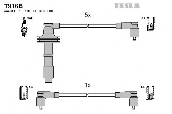 T916B Tesla fios de alta voltagem, kit