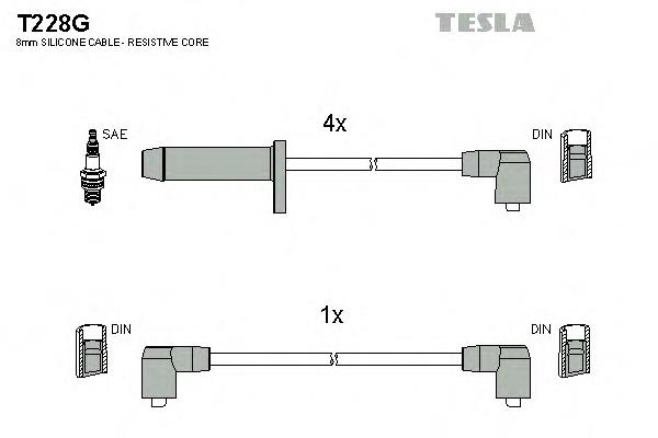 T228G Tesla fios de alta voltagem, kit