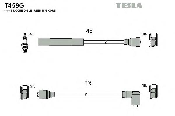 T459G Tesla fios de alta voltagem, kit