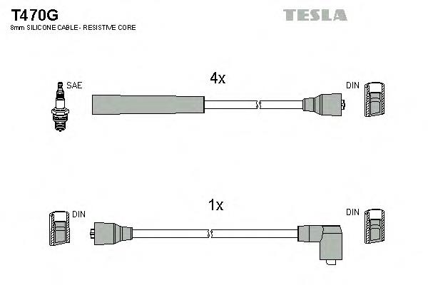 T470G Tesla fios de alta voltagem, kit