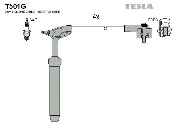 T501G Tesla fios de alta voltagem, kit