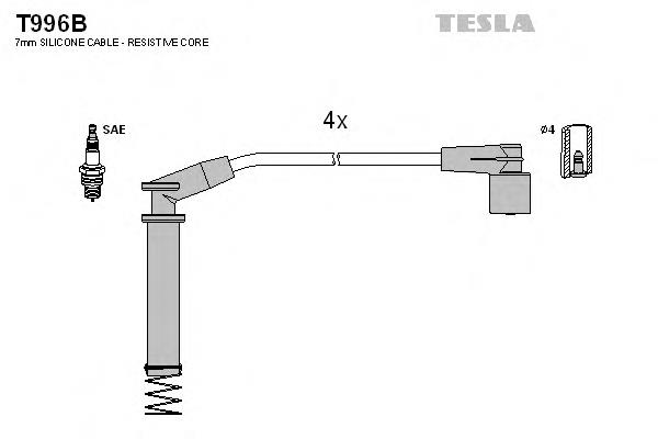 T996B Tesla fios de alta voltagem, kit