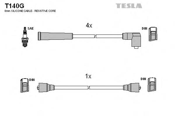 T140G Tesla fios de alta voltagem, kit
