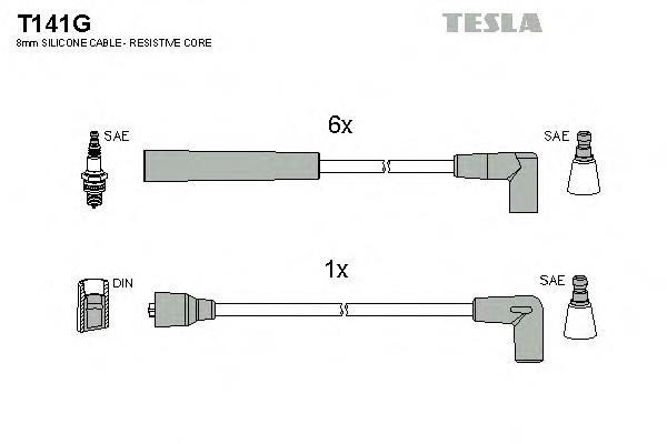 T141G Tesla fios de alta voltagem, kit