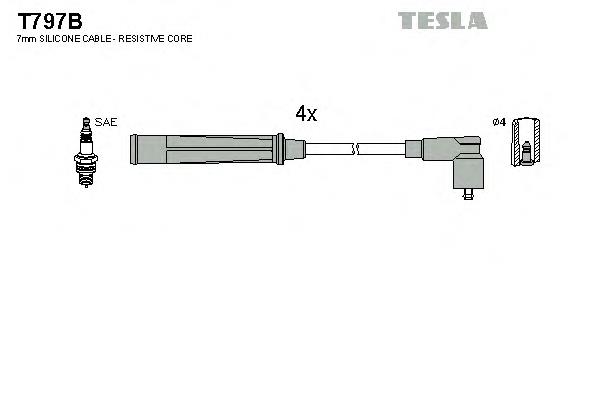 T797B Tesla fios de alta voltagem, kit