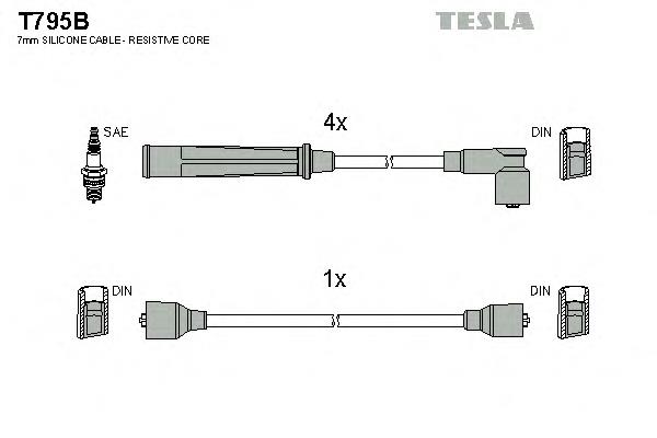 T795B Tesla fios de alta voltagem, kit