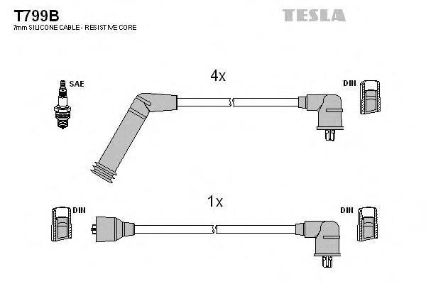 Fios de alta voltagem, kit T799B Tesla