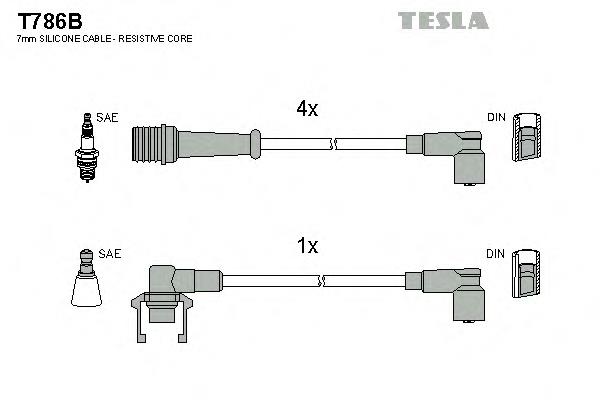 T786B Tesla fios de alta voltagem, kit