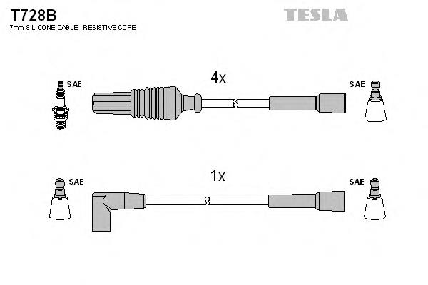T728B Tesla fios de alta voltagem, kit