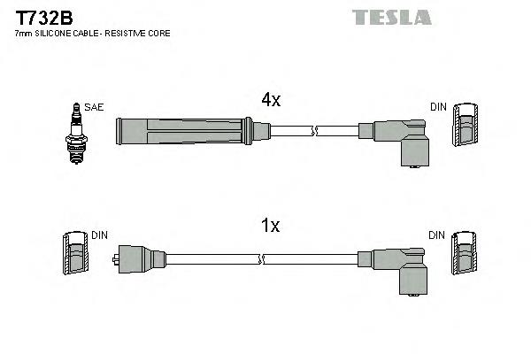 T732B Tesla Провода высоковольтные