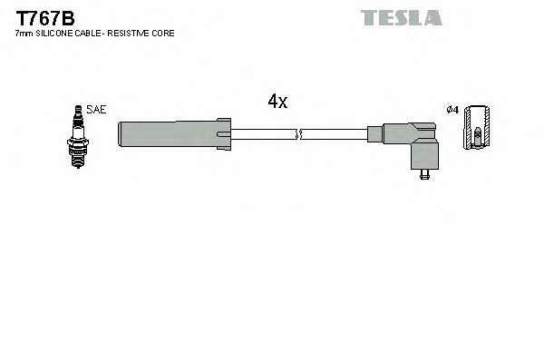 T767B Tesla fios de alta voltagem, kit