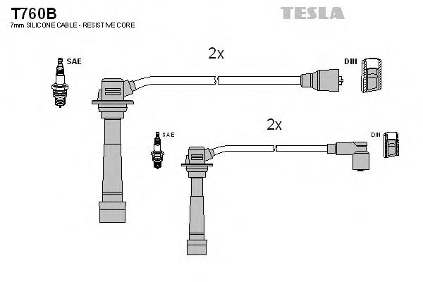 T760B Tesla fios de alta voltagem, kit