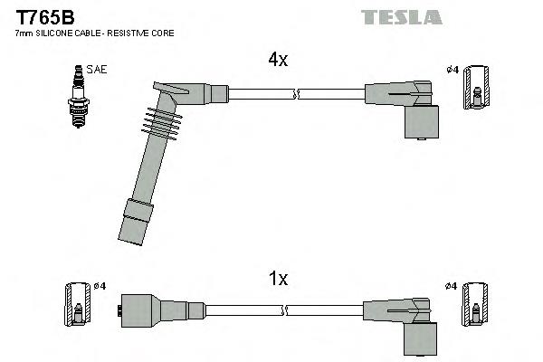 T765B Tesla fios de alta voltagem, kit