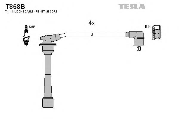 T868B Tesla fios de alta voltagem, kit