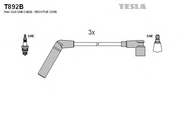 T892B Tesla fios de alta voltagem, kit
