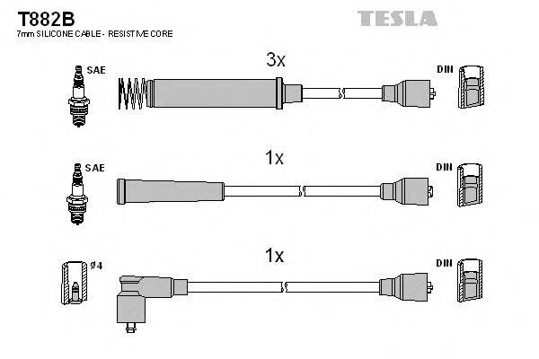 Fios de alta voltagem, kit T882B Tesla