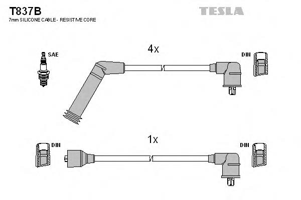 T837B Tesla высоковольтные провода