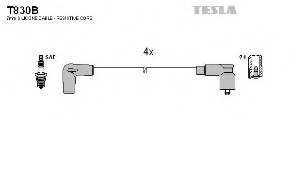 T830B Tesla fios de alta voltagem, kit