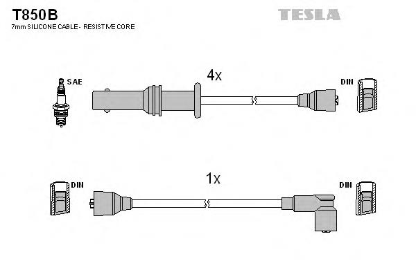 Высоковольтные провода T850B Tesla