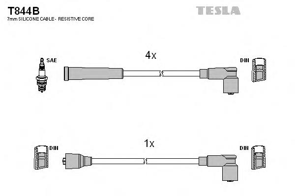 T844B Tesla fios de alta voltagem, kit